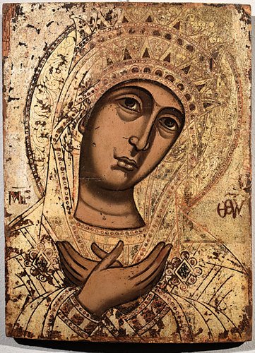 Antica Icona Greca "La Vergine annunciata"